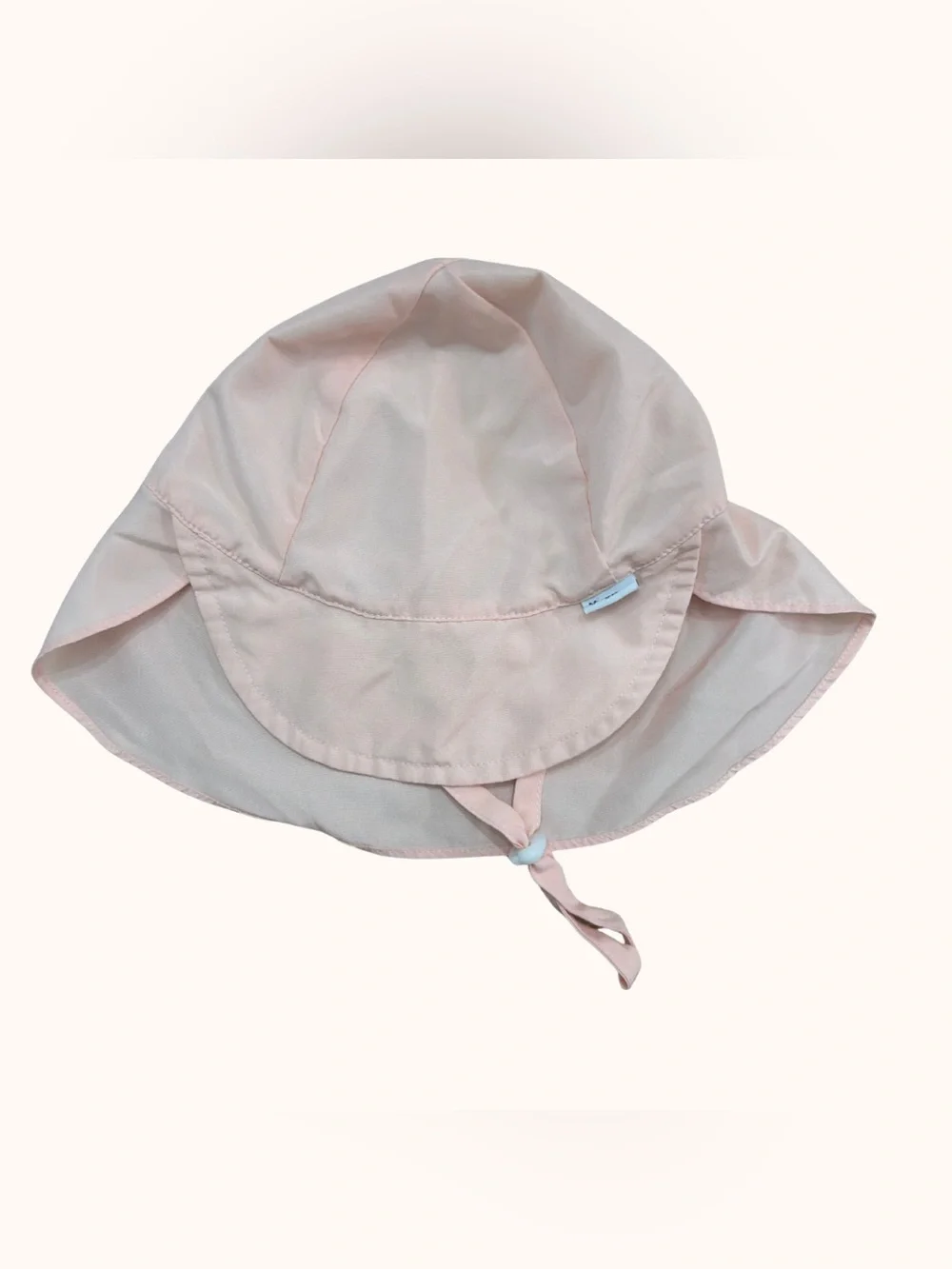 Kids Pale Pink Sun Bucket Hat with Chin Strap